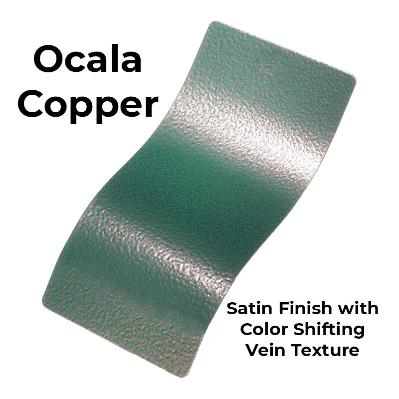 Color panel for Ocala Copper color finish which has a satin finish with a color shifting vein texture