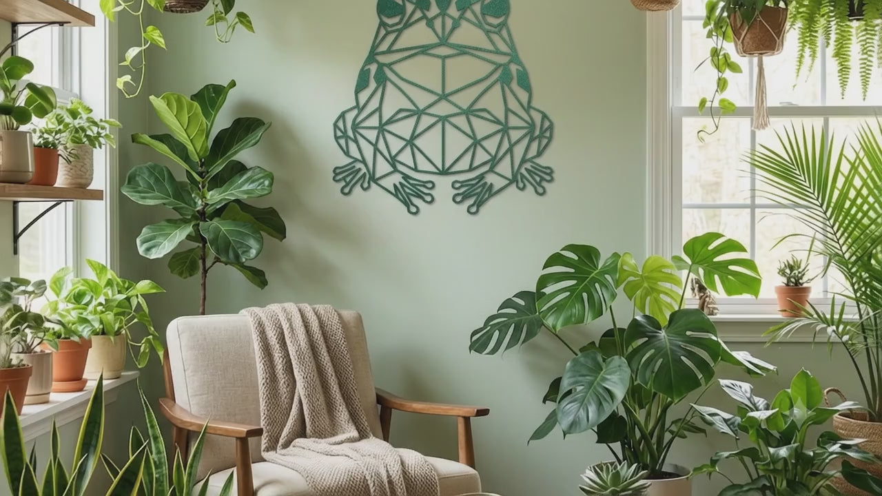 Geometric Frog Metal Wall Art